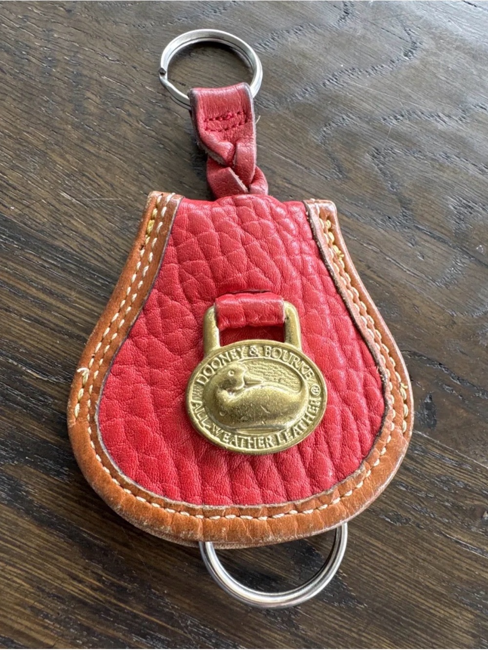 Vintage Dooney & Bourke All-Weather Leather Key Fob Charm